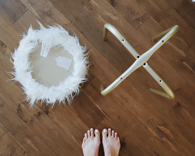 diy fuzzy faux fur stool (for under $20) - A Dash Of Mum Blog - The