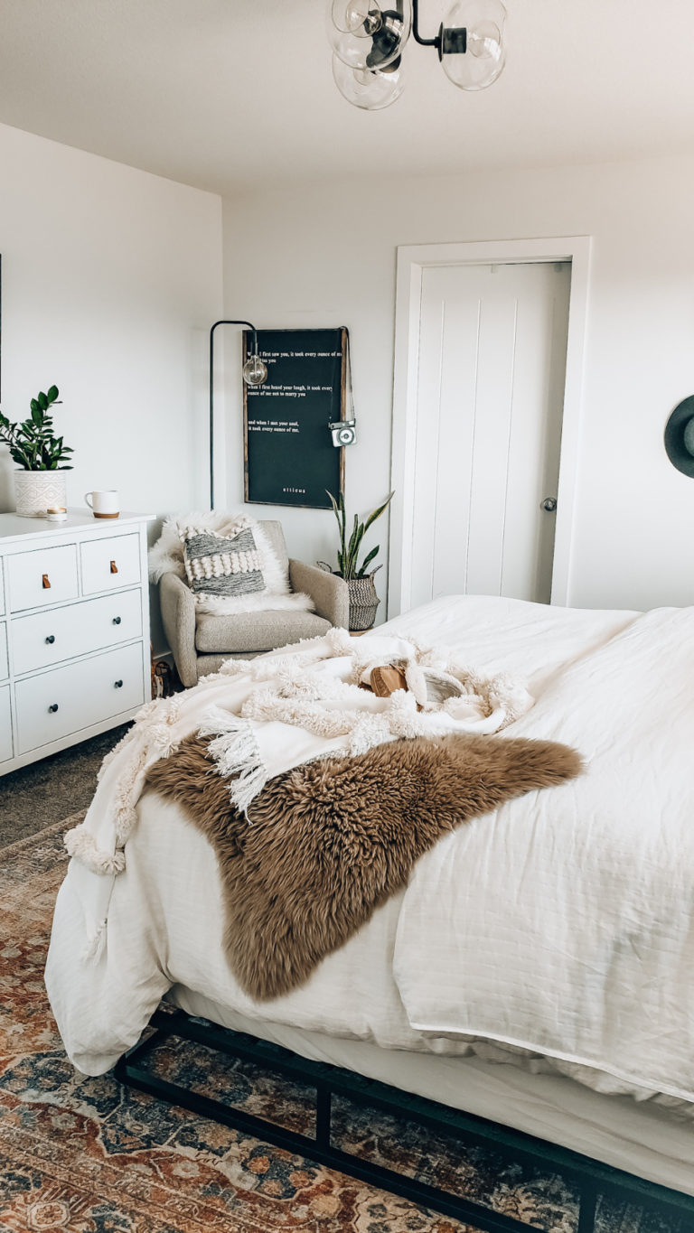 Boho Inspired Neutral Master Bedroom Tour - The Blush Home Blog